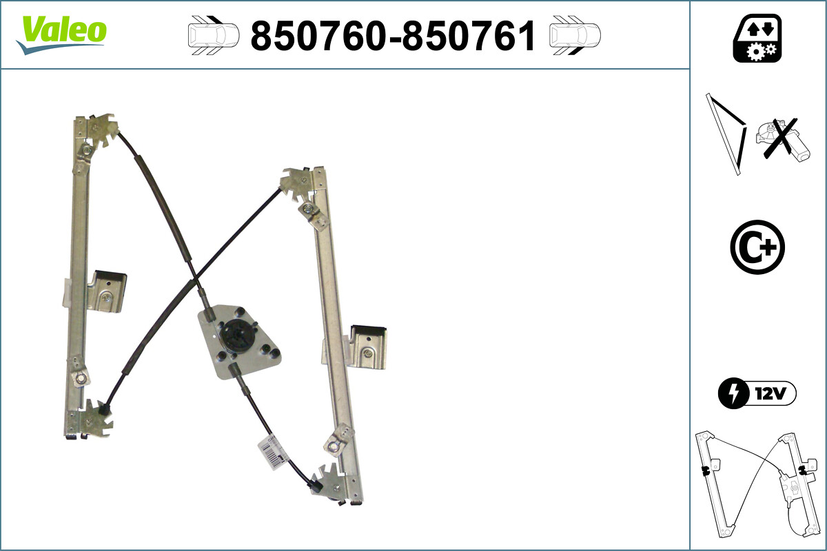 850760 - Window Regulator (Left Front) VALEO | Nimark - car spare parts
